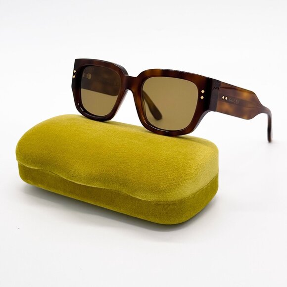 NEW GUCCI GG1261S 002 SUNGLASSES UNISEX HAVANA EYEWEAR - Picture 1 of 10